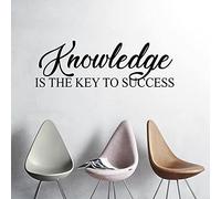 NSRJDSYT Classroom Wall Decal Knowledge Is The Key To Success Quote Wall Window Decal Kid Bedroom Classroom Decoration Nursery Decor 90x30cm