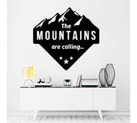 NSRJDSYT Climbing Wall Sticker The Mountains Are Calling Active Sport Quotes Vinyl Wall Decals Home Decor Living Room Teen Room 44x42cm