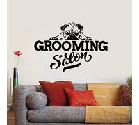 NSRJDSYT Dog Grooming Salon Vinyl Wall Decal Purity Dog PetSalon Window Sticker House Animals Stickers Puppy Art 124x84cm