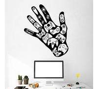 NSRJDSYT Gamer Wall Decal Play Room Game Controller hand Vinyl Wall Stickers for Boys Room Decoration Removable Home Art Wallpaper 55x42cm