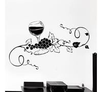 NSRJDSYT Glass of Wine Vine Grape Vinyl Wall Decal Home Decor Kitchen Bar Art Decor Mural Wall Stickers Removable for Wall Window 74x44cm