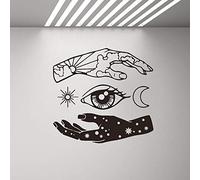 NSRJDSYT Hand Moon Sun Eye Star Wall Decal Abstract Vinyl Art Stickers Wallpaper Living Room Home Decoration Wall Sticker Bedroom 60x57cm