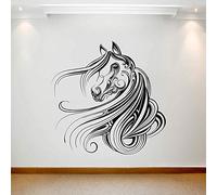 NSRJDSYT Large Size Horse Head Wall Decal Sticker Art Removable Vinyl Silhouette Horse Head Window Decals Home Bedroom Decor 42x42cm