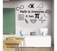 NSRJDSYT Math Wall Decal, Math Is Awesome, It Has Pi- Classroom Wall Vinyl Sticker Math Teacher Gift, Mathematics Decal Decoration 137x84cm