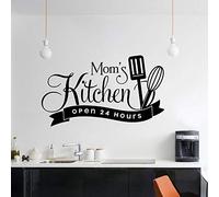NSRJDSYT Mom Kitchen Open 24hr Hours Wall Art Decal Kitchen Sticker For Home Kitchen Decoration Removable 72x42cm