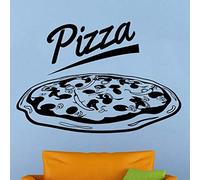 NSRJDSYT Pizzeria Logo Wall Vinyl Decal Pizza Shop Window Sticker Removable Pizza Shop Decoration Restaurant Wall Mural Vinyl Art 42x29cm