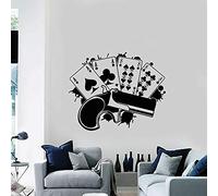 NSRJDSYT Playing Cards Wall Stickers for Living Room Poker Risk Gambling Gun Luck Vinyl Wall Decal Game Room Bedroom Decoration 42x51cm