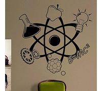 NSRJDSYT Science Atom Wall Decal Chemical Symbol Vinyl Window Sticker School Classroom Art Interior Decor Mural 74x75cm