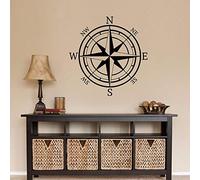 NSRJDSYT Vinyl Wall Art Decal Geography Compass Wall Sticker Nautical Mural Home Living Room Decoration Compass Wall Decal 86x87cm