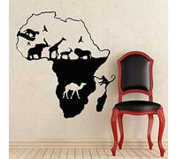 NSRJDSYT Wild Safari Wall Decal Wild Animals African Map Wall Stickers Vinyl Nursery Decor for Kids Room Living Room Decor Poster 86x93cm
