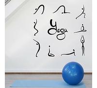 NSRJDSYT Yoga Posture Wall Sticker Pose Fitness Gym Yoga Studio Interior Art Decoration Vinyl Window Glass Decal Healthy Life Mural 75x77cm