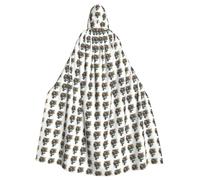 Nssbvnm Artificial Intelligence Brain Print Hooded Cloak Adults Cape Cosplay Carnival Party Supplies Decor Festivals Costume
