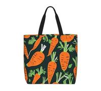 Nssbvnm Happy Carrot Seamless Pattern Print Large Capacity Tote Lightweight Grocery Shopping Bag Travel Beach Office Daily Use