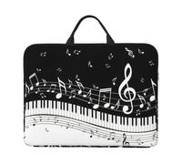 Nssbvnm Piano Keys With Musical Notes Print 14in Laptop Case Sleeve Lightweight Notebook Bag Protection For Daily Use Business