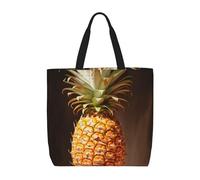 Nssbvnm Pineapple Painting Print Large Capacity Tote Lightweight Grocery Shopping Bag Travel Beach Office Daily Use