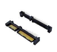 Nsssunnre 100pcs SATA 7+15 22 Pin Straight Male Interface Socket Connector Port for Hard Drive HDD 22P