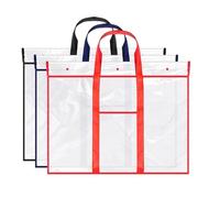 Nsssunnre 3 Pack Large Poster Storage Bag Bulletin Board Holder Art PVC Folder with Pocket Transparent Art Portfolio Organizer