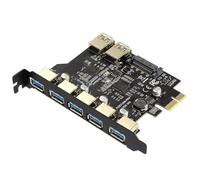 Nsssunnre PCI-E USB 3.0 7 Ports Expansion Card with 15pin SATA Power Connector PCIE X1 USB3.0 Adapter 5Gbps