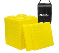 Nstarsmotor RV Leveling Blocks, Heavy Duty Camper Leveling Blocks with Carrying Bag, Interlocking Design for Single and Dual Wheels (12 Pack), Customizable Height, 8.6" x 8.6" x 1.5" - Yellow
