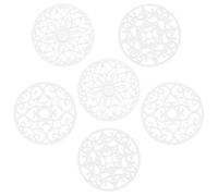 Nstezrne Silicone Trivets Mats for Hot Pots and Pans, Multi Purpose Trivets Mat -Heat Resistant Silicone Trivet Intricately Carved Hot Pads Set of 6 (F: Style 1-White)