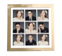 NSTVVEE Photo Picture Display Frame Square Photo Frame Nine Square Grid Picture Frame Wooden Photo Display Bedroom Living Room Office Desktop Wall Decoration Living Room Decoration (B 12IN