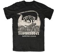 NSU-Supermax T-Shirt Consul Prima Superlux Youngtimer Vintage Motorcycle Tee Printed Men Black Graphic Tee S Size 3XL