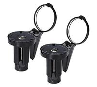 NSVJVY 2pcs Set Mini Adjustable Urban Bike Mirror - Folding Rear-View Handlebar Mirror - Convex Lens with 360-degree Rotation(Black)