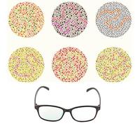 NSXAYIWE Color Blind Glasses, Full Frame Transparent Black Frame Colorblind Correction Glasses, Red Green Colorblindness Glasses Compatiable for Men Women