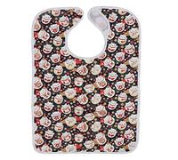 NSXAYIWE Eating Adults Bib, 3 Layers Washable Clothing Protector, Washable Large Bids Reusable Water Proof Machine for Elderly Seniors (Prosperous Dog)