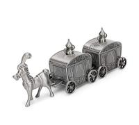 NSXAYIWE My First Curl and First Tooth Keepsake Box, Antique Silver Fairy Holder First Haircut Keepsake for Christening Newborn Shower Birthday Gift Carriage Shape