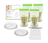 NSXAYIWE Silicone Breast Milk Collector Wearable, Portable Breast Pump with Milk Storage Bag, Reusable Breast Milk Collector Shell for Nursing
