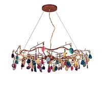 NSXBY Creative Multicolored Firefly Pendant Light,Nordic Modern Sputnik Chandelier,G4 Agate 6 Light Creative Decor Indoor Adjustable Ceiling Light Fixtures-Painted rose gold 8 head