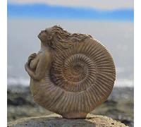 NSXBY Goddess Statue,Ancient Ammonite Woman Statue,Handmade Mermaid Goddess Ornaments Ancient Spirit Decor,Meditation Woman Sculpture Art Figure-A 12.5x12x4cm(5x5x2inch)