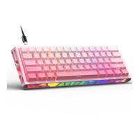 Nsyee 60% Mechanical Gaming Keyboard, Wired, US Layout, 17 RGB Modes | 61-Key Keyboard, 3/5-Pin Hot-Swappable Red Switch, Side Printed PBT Keycaps, Custom Function, for Windows & Mac