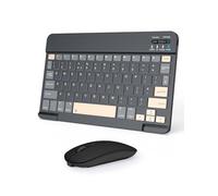 Nsyee Bluetooth Keyboard and Mouse, Universal Compact Wireless Keyboard, Rechargeable Portable Keyboard for iPad/Samsung/Tablet/iOS/Android/Windows, UK Layout