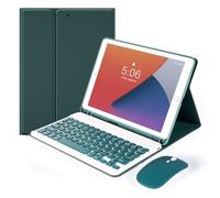 Nsyee Keyboard Case for iPad 9th 8th 7th Generation 10.2 Inch, Detachable Bluetooth Keyboard Case with Pencil Holder and Mouse for iPad 9th/8th/7th & iPads Air 3rd 10.5"/iPads Pro 10.5", Green