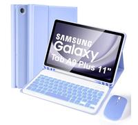 Nsyee Keyboard Case for Samsung Galaxy Tab A9+/A9 Plus 11 inch 2023, 7 Color Backlit, Detachable Wireless Keyboard Case with S Pen Holder and Mouse for Galaxy Tab A9 Plus, Purple