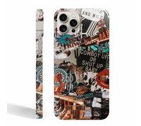 Nsyosio Western Cowboy Cowgirl Case Compatible with iPhone 16 Pro Max,Retro Wild Country Art Collage,Trendy Smooth Bright Tough PC Case for iPhone 16 Pro Max