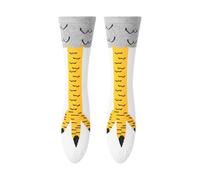 Nsywmzy Crazy Funny Chicken Legs Socks For Kids Soft Elastic Non-slip Knee High Sock Christmas Halloween Socks Costume Gifts (White, 3-5 Years)