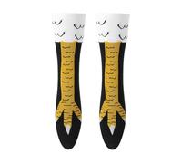 Nsywmzy Crazy Funny Chicken Legs Socks For Kids Soft Elastic Non-slip Knee High Sock Christmas Halloween Socks Costume Gifts (Black Coffee, 9-13 Years)