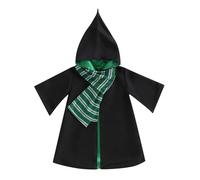 Nsywmzy Halloween Wizard Costume Party Cosplay Set Wizard Cloak Robe For Kids Wizarding World Halloween Costume Accessories (Green, 18-24 Months)