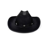 Nsywmzy Kids Cowgirl Hat 2-6T Wide Brim Western Hat Stylish Star Leather Belt Design Cap Toddler Halloween Party Hat (Black, ONE SIZE)