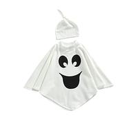 Nsywmzy Toddler Baby Boy Girl Halloween Costume Ghost Smile Cloak Fancy Party Cape Poncho Hooded Kid Cosplay Outfits (White 3, 2-3T)