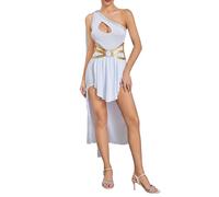 Nsywmzy Women's Egyptian Goddess Costume Greek Ancient Roman Warrior Uniform Outfit Party Cosplay Dress Halloween Costume (White, M)