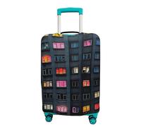 NT CREATION Printed Travel Luggage Cover for Suitcase - Stretchable & Scratchproof Trolley Bag Protector, City Lights, Small, Morden