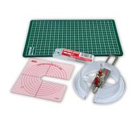NT iC-1500P Circle Cutter Set with Centre Gauge, Adjustable Paper Craft Tool, BDA-200P Blades + Cutting Mat, Made in Japan