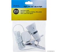 NT International Clip On Lamp Holder, Ideal for Indoor use/Kitchens/Workshops/Offices and Garages / 2m Long Cable/UK Plug/On & Off Function