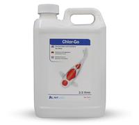 NT Labs Koi Care Chlor-Go, Tap Water Chlorine Remover, Koi Pond Dechlorinator, Rapid Removal of Chlorine, Chloramine, Other Halogens and Heavy Metals Making Pond Water Safe for Koi. 2.5 Ltr