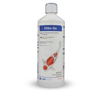 NT Labs Koi Care Chlor-Go, Tap Water Chlorine Remover, Koi Pond Dechlorinator, Rapid Removal of Chlorine, Chloramine, Other Halogens and Heavy Metals Making Pond Water Safe for Koi. 1 Ltr