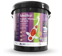 NT Labs Medikoi Probiotic Wheatgerm with Garlic, Feed For Pond Fish, For Winter Feeding, Rich in Probiotic Bacteria, Contains Garlic, Low Protein Feed Maintains, Immune System (6mm) (5kg)